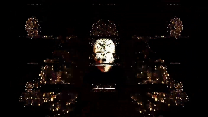 动感光效穿梭骷髅头vj大屏素材