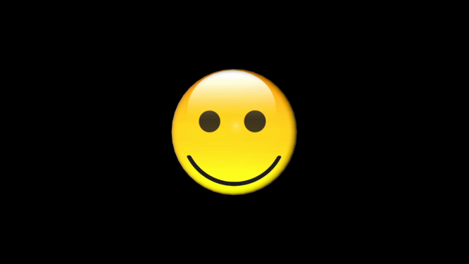 黑色背景emoji微笑旋转vj大屏素材