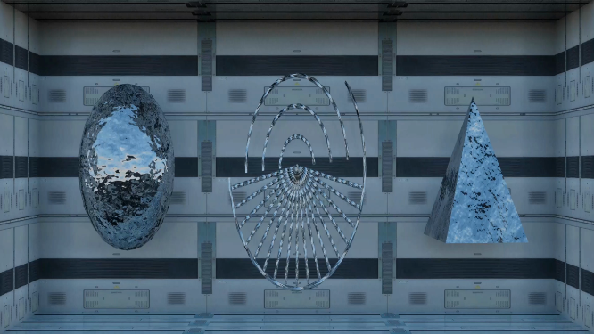 漂浮空间3d艺术vj大屏素材