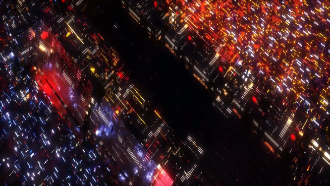 动感光效科幻都市vj大屏素材