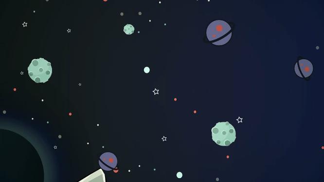 卡通宇宙飞船VJ素材 