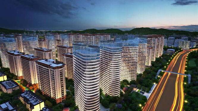 高端住宅小区大场景三维动画