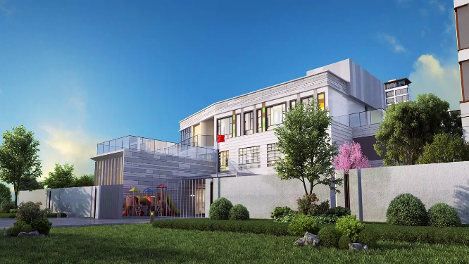 小区幼儿园建筑三维动画
