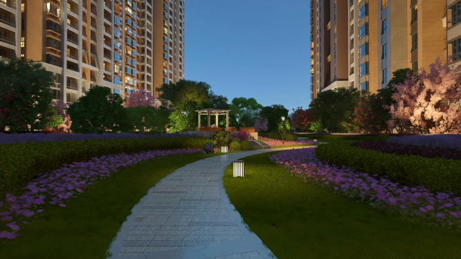 住宅小区步道园林景观漫游