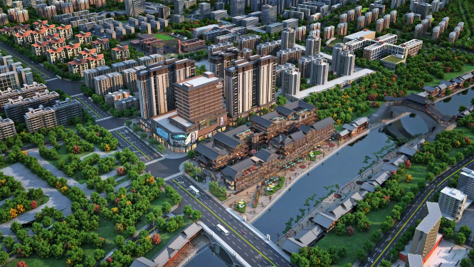 新中式商业建筑外景动画素材（合集）