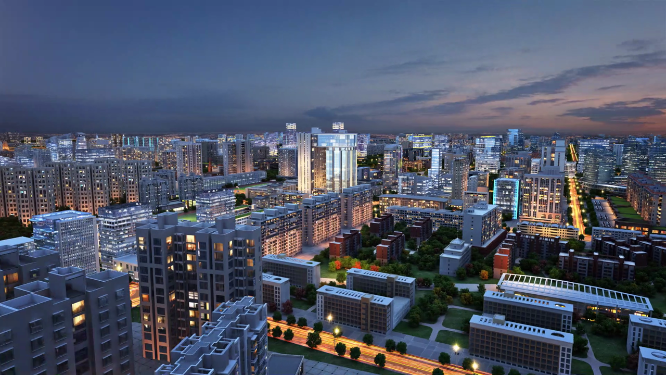 繁华都市夜景三维动画（组合）