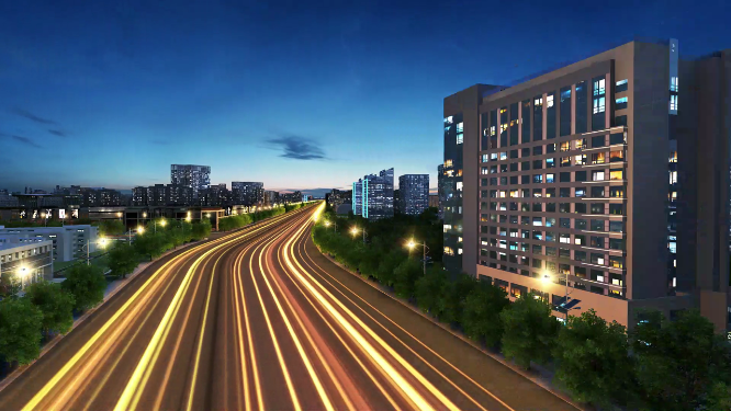 城市道路车流穿梭三维镜头（合集）