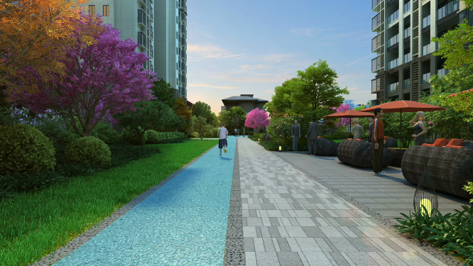 住宅小区健康跑道动画素材