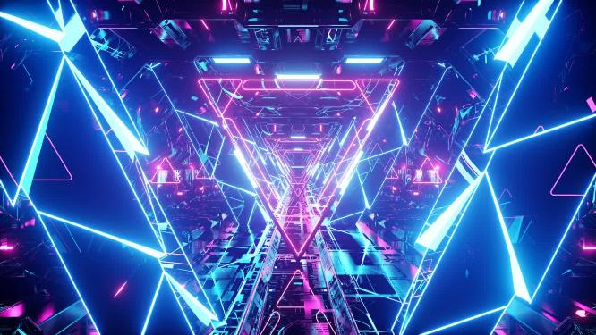 LED炫酷彩色律动线条VJ大屏素材