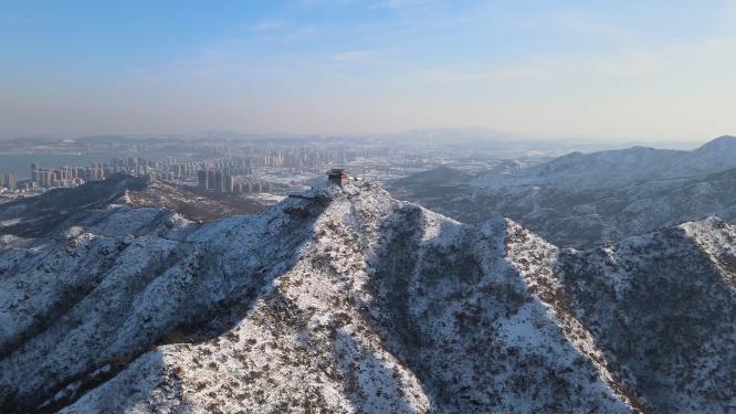 威海冬季千里山海雪景视频素材合集4K