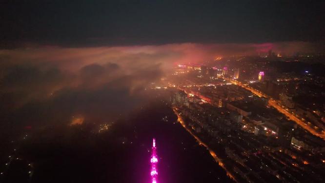 平流雾下的威海城市夜景合集