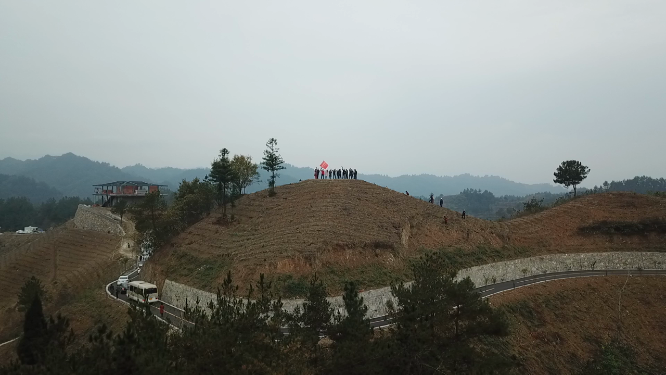 西安乡村道路航拍