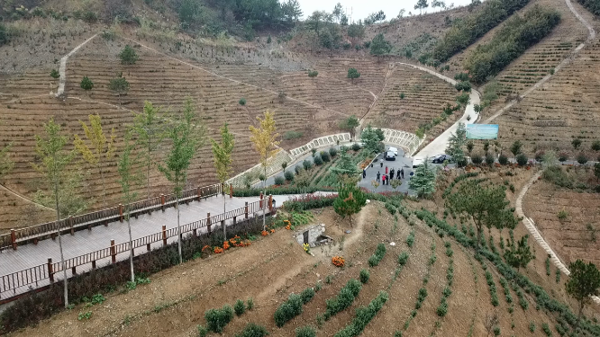 西安乡村道路航拍