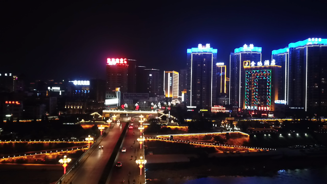 陕西安康城市夜景