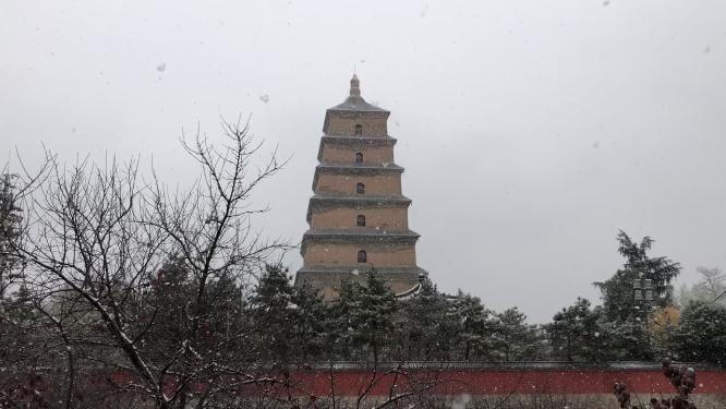 西安大雁塔雪景