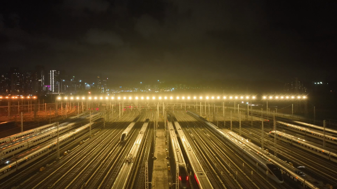 广州动车段深圳北所夜景
