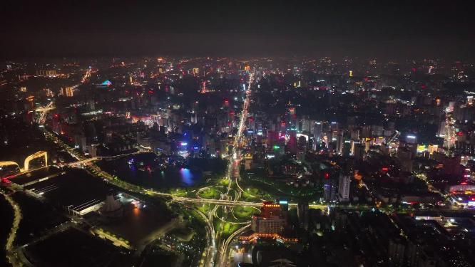 广西南宁东盟经济区夜景