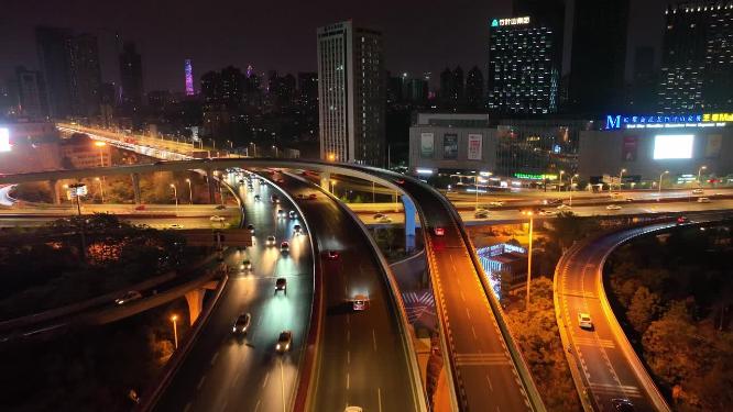 城市立交桥夜景汉口