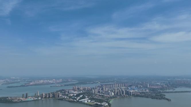 武汉汤逊湖延时庙山全景