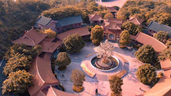广东河源福源寺（树木调色为秋天）