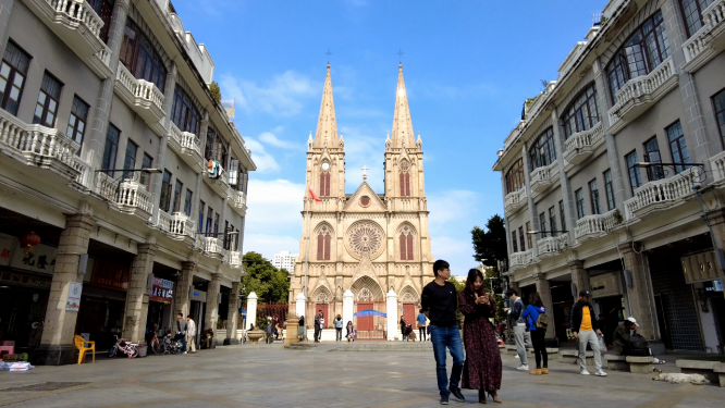 石室圣心大教堂延时