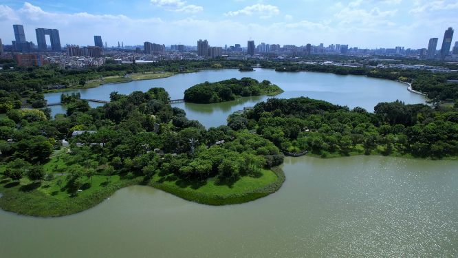 航拍海珠湖景观