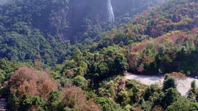 广州从化石门森林公园石门瀑布航拍远景
