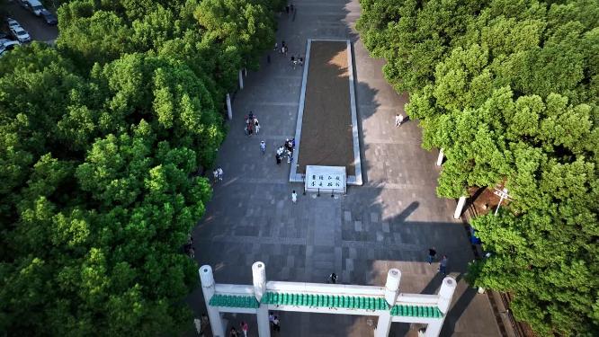 航拍夏天的武汉大学