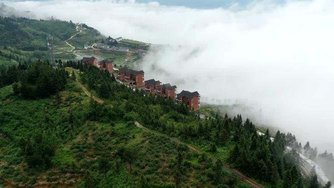 花瑶雪峰山云海翻涌航拍