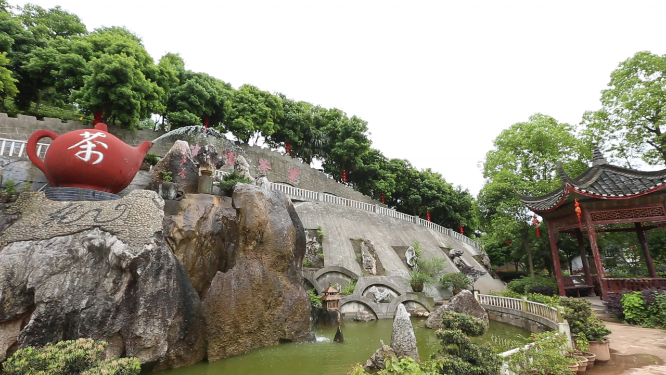 茶园大门景观空镜素材