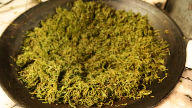 炒茶特写素材