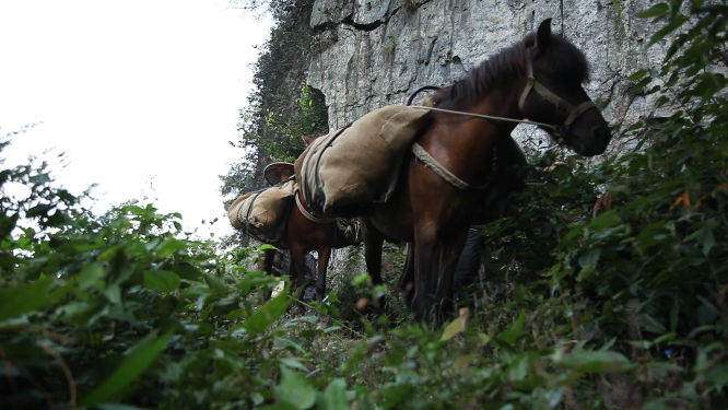 茶马古道穿岩山素材
