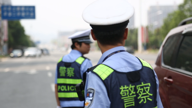 交警执法过程素材