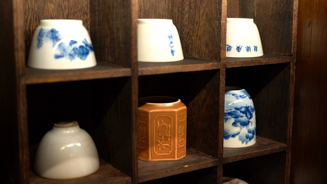 精美茶盏展示空镜