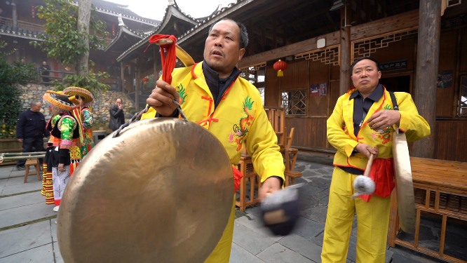 少数民族景区活动人群人文风光素材