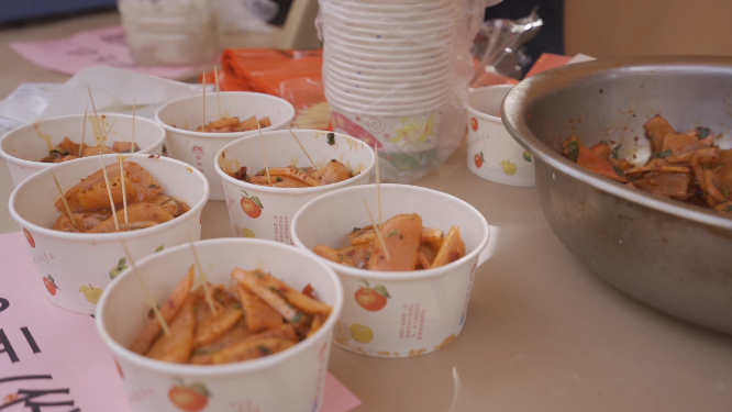 街边美食特写素材