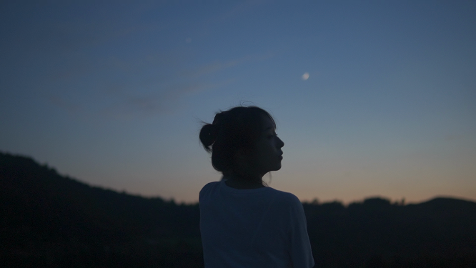 夜晚星空自然人文风光素材