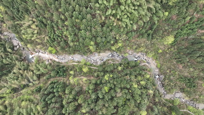 云瑶山河流俯拍自然风光素材