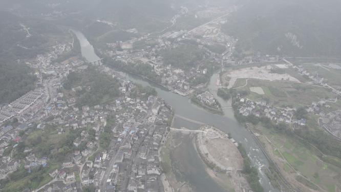 云瑶山河流山谷航拍自然风光素材