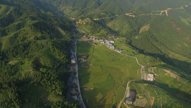 花瑶景区稻谷农田空镜素材