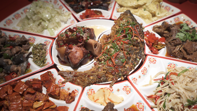花瑶旅游节美食空镜
