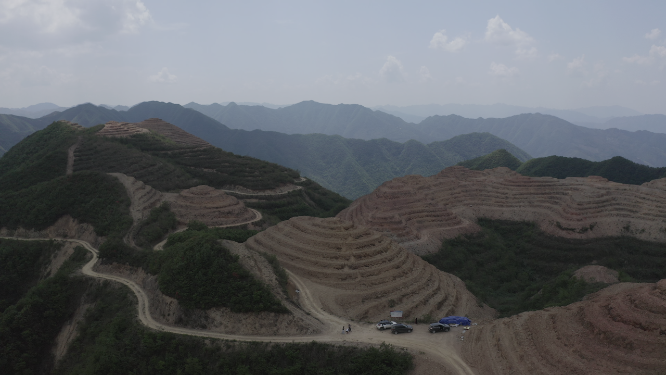 高山台地山川航拍素材