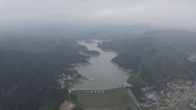 六都寨水库航拍素材