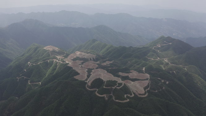 高山台地山川航拍素材
