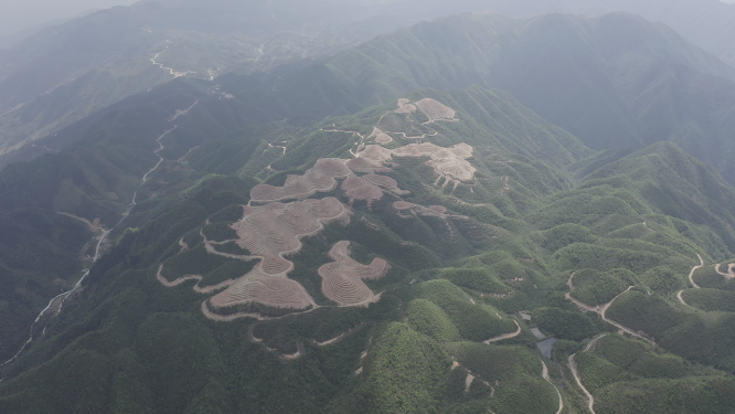 高山台地山川航拍素材