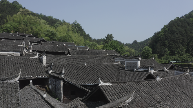 高山台地建筑群航拍
