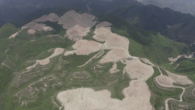 高山台地山川航拍素材