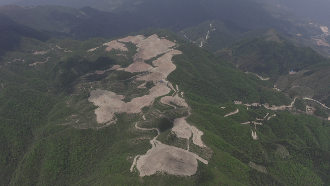 高山台地山川航拍素材