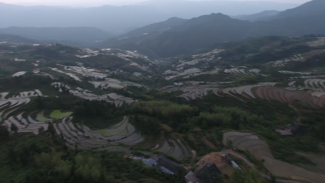 花瑶梯田风景航拍