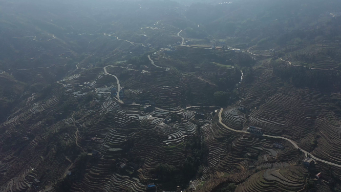山林梯田航拍